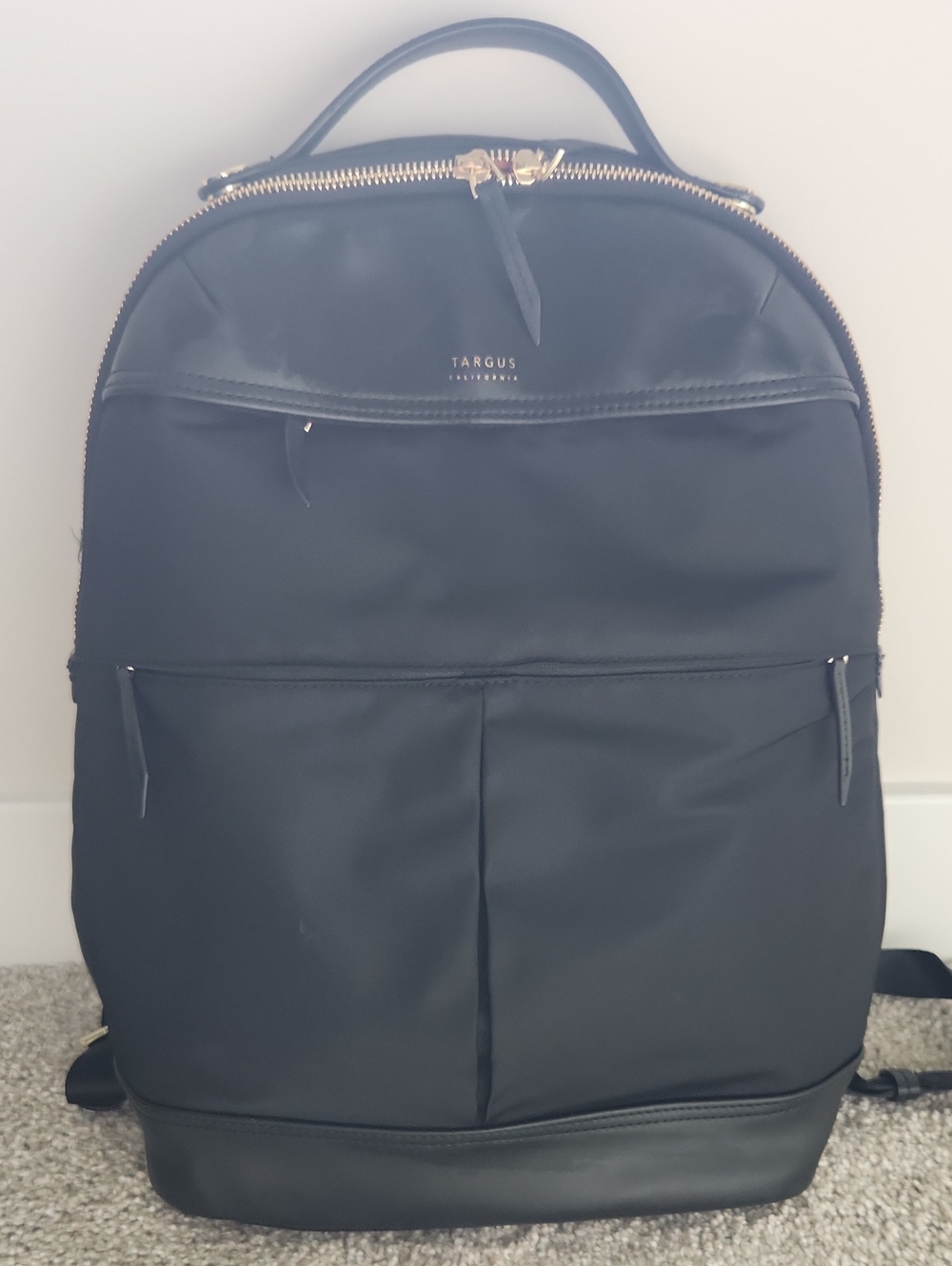 Targus Black Laptop Backpack with Gold Hardware